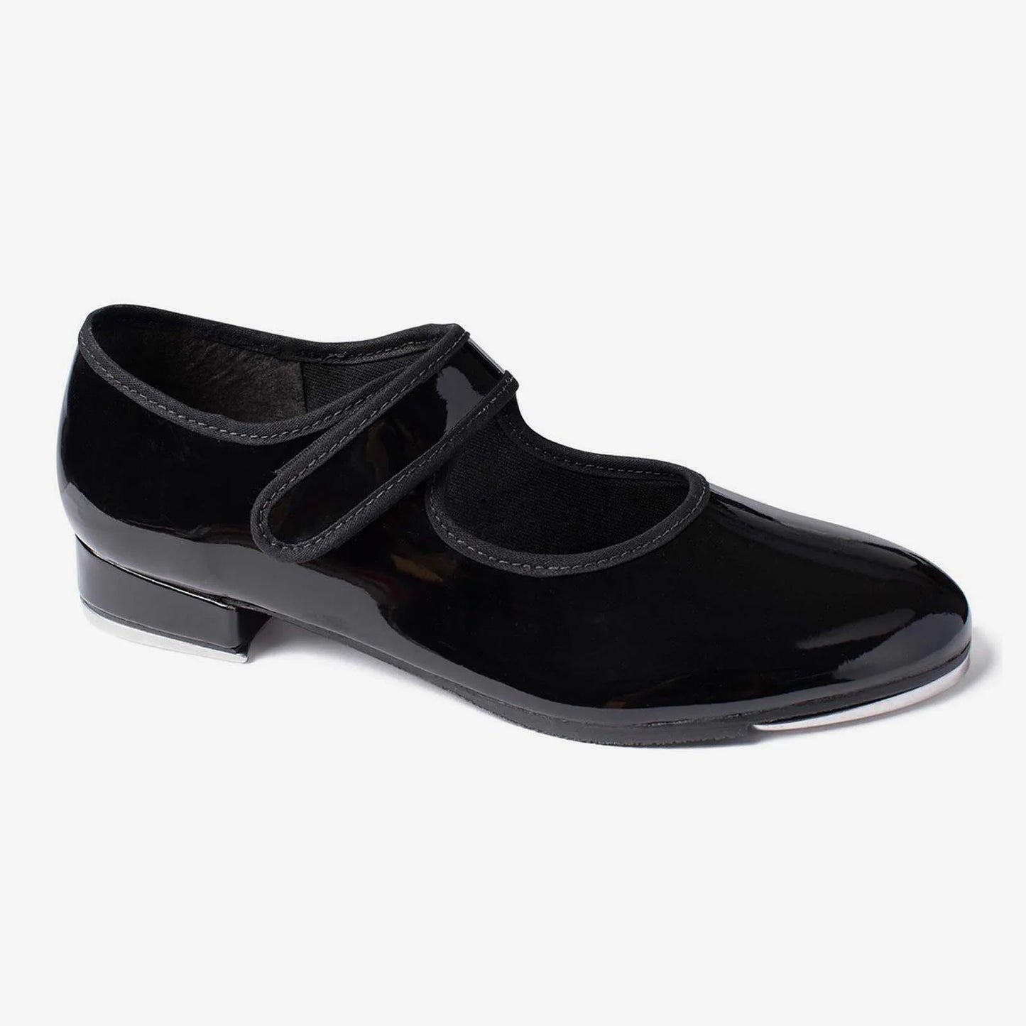 So Danca Tap Shoes Girls Velcro Black Patent